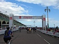 Crossing the finish line after 54 miles