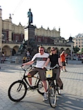 Andrew and Sasha at the end of the cycle tour